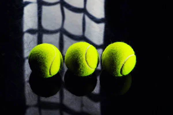 Tennis Ball Isolated Black Dramatic Lighting — Stock Photo, Image