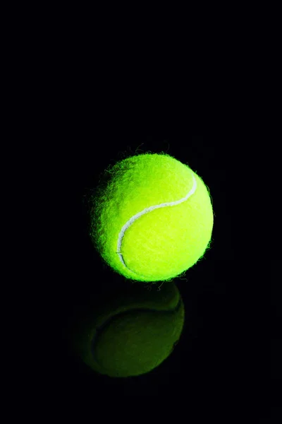 Tennis Ball Isolated Black Dramatic Lighting — Stock Photo, Image