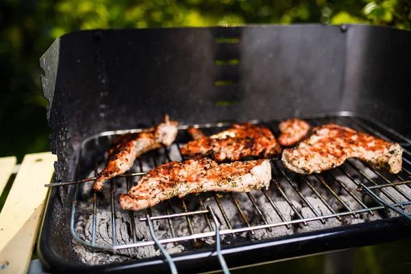 Carne Churrasco Fundo Close — Fotografia de Stock