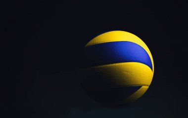 siyah arka plan üzerine izole voleybol topu.
