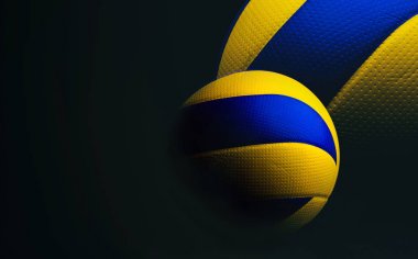siyah arka plan üzerine izole voleybol topu.