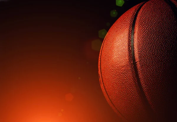 Pelota de baloncesto sobre fondo negro. — Foto de Stock