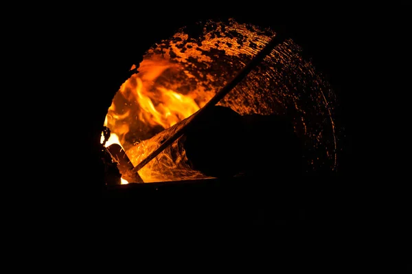 Ketel op houtbrandstof — Stockfoto