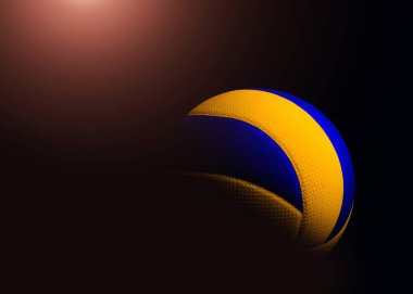 siyah arka plan üzerine voleybol topu.
