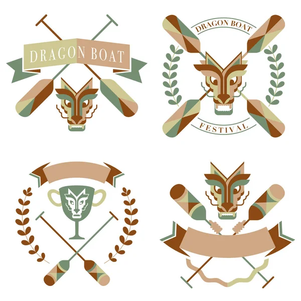 Dragon boat festival icône design set — Image vectorielle