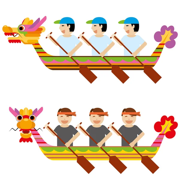 Dragon boat illustration on white background — Stock Vector