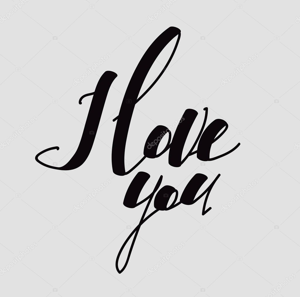 Letras Fuentes Caligrficas QuotTe Amoquot Vector De Stock AlfaOlga