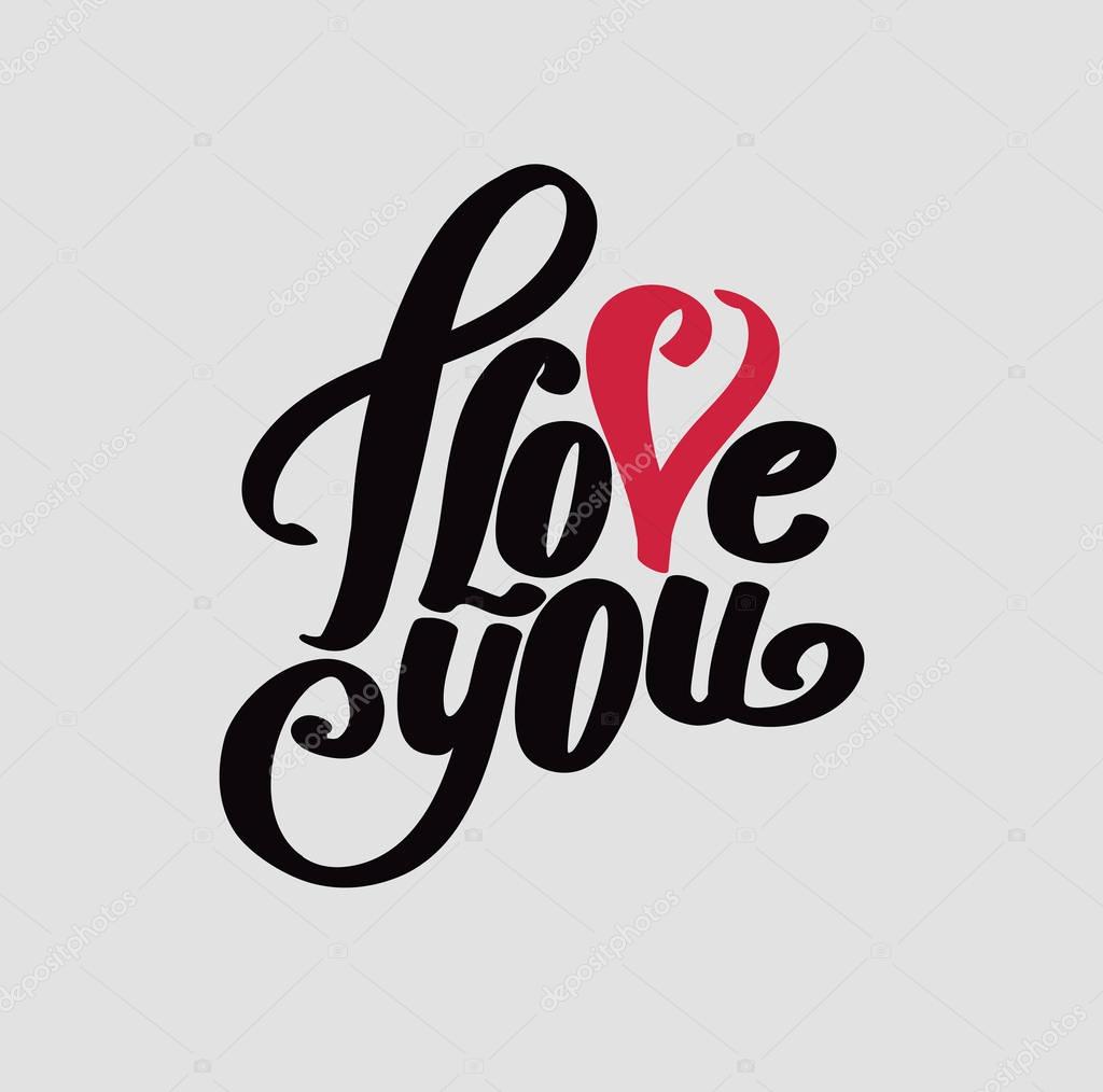 Letras fuentes caligrficas te amo  vector de stock  alfaolga