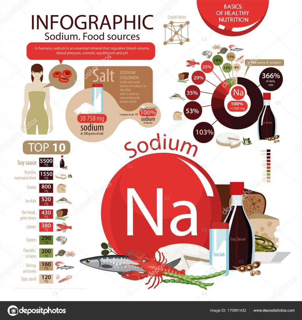 sodium food sources stock vector alfaolga 170991432 sodium food charts