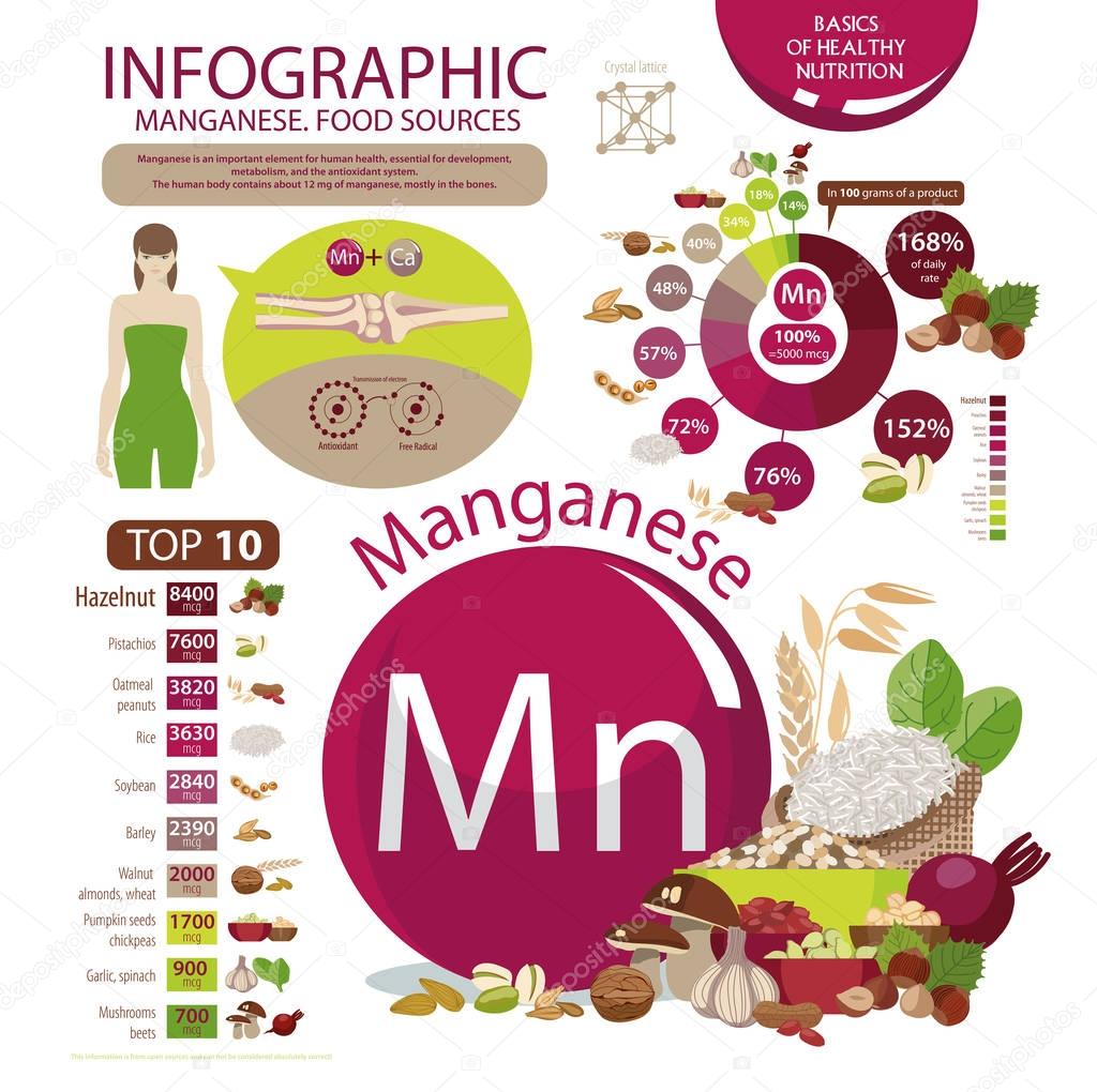 Manganese Food Sources Stock Vector AlfaOlga 175586602
