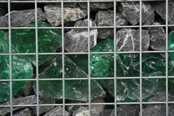 Gabionen mit Stein verschweißt — Stockfoto
