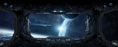 Pencerenin Nasa tarafından döşenmiş bu görüntü uzay istasyonu unsurların uzaydan görünümü