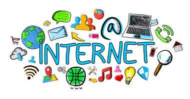 Elle çizilmiş internet şekil