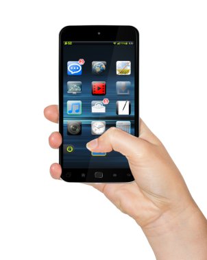 El ile hareket eden telefon 3d render