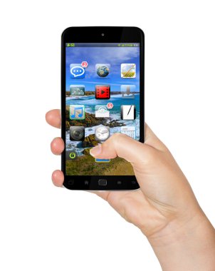 El ile hareket eden telefon 3d render