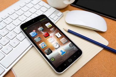 Bir Resepsiyon 3d render modern cep telefonu