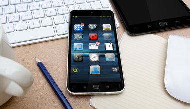 Bir Resepsiyon 3d render modern cep telefonu