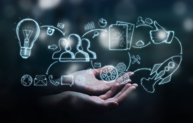 El yazması proje sunumu tutan işadamı