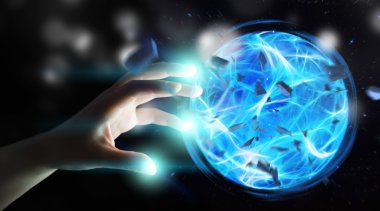 Süper kahraman bir güç topu eliyle oluşturma