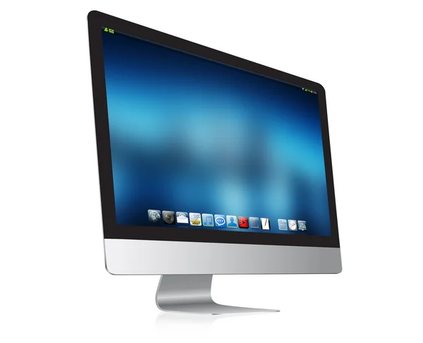 Modern dator på vit bakgrund 3d-rendering — Stockfoto