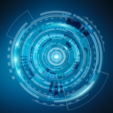 Mavi arka plan hologram ekranda dijital veriler