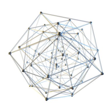 Noktalar ve çizgiler 3d render ile soyut Küre