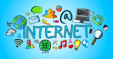 Elle çizilmiş internet şekil