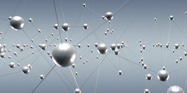 Soyut bağlantı dalga noktalar ve çizgiler 3d render ile