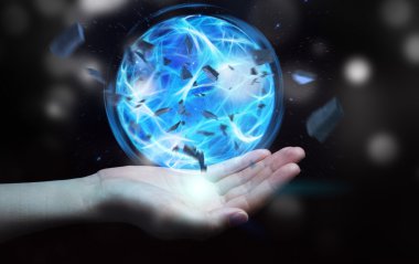 Süper kahraman bir güç topu eliyle oluşturma