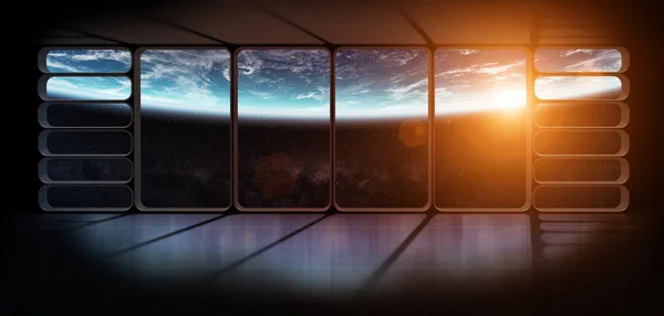 Planeten jorden från en Jätterymdskeppet fönsterelement av denna bild från Nasa — Stockfoto