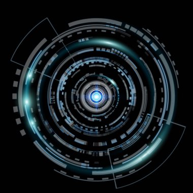 Mavi arka plan hologram ekranda dijital veriler