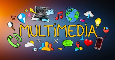 El simgeleri ile multimedya şekil çizilen