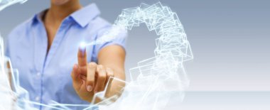 İşkadını dokunmadan el yazması parmağıyla kişi simgesi