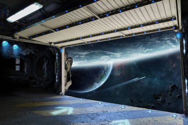 Bir Servisi pist dünya Gezegeni'ndenim pencere görünümünü 