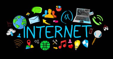 Elle çizilmiş internet şekil