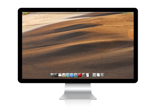 Moderner Computer auf weißem Hintergrund 3D-Rendering — Stockfoto