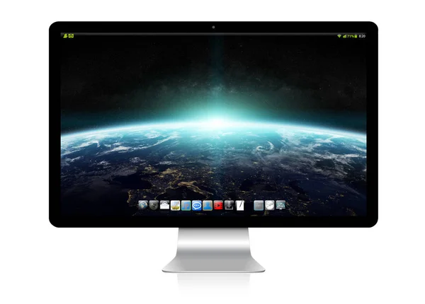 흰색 배경 3d 렌더링에 현대 컴퓨터 — 스톡 사진