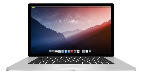 Laptop moderno no fundo branco 3D renderização — Fotografia de Stock