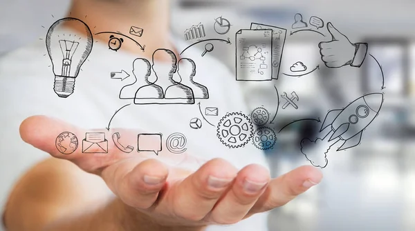 El yazması proje sunumu tutan işadamı