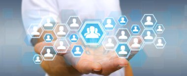 Sosyal ağ kullanarak iş adamı