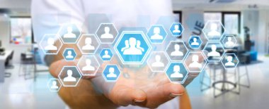 Sosyal ağ kullanarak iş adamı