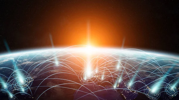Planet resan mellan länderna i den världen 3d rendering elemen — Stockfoto