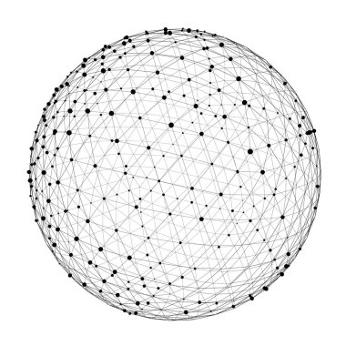 Özet Bağlantı web küre nokta ve çizgiler 3d render ile