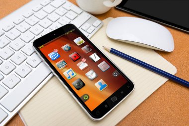 Bir Resepsiyon 3d render modern cep telefonu