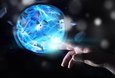 Süper kahraman bir güç topu eliyle oluşturma