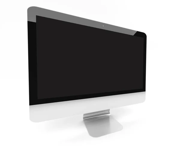 Moderní kovové počítač na bílém pozadí 3d vykreslování — Stock fotografie