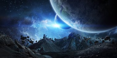 Bu 3d işleme öğeleri çökmesine devasa asteroitler 