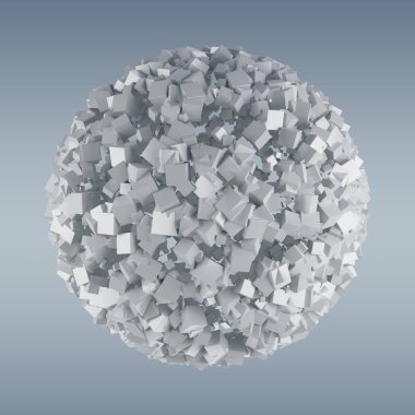 Soyut küre parlak küp 3d render ile