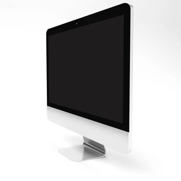 Modern metallic computer on white background 3D rendering — Stock Photo, Image