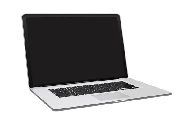 Portátil metálico moderno sobre fondo blanco 3D renderizado — Foto de Stock